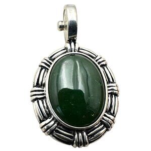 Joseph Esposito Green Jade Sterling Silver Magnetic Pendant